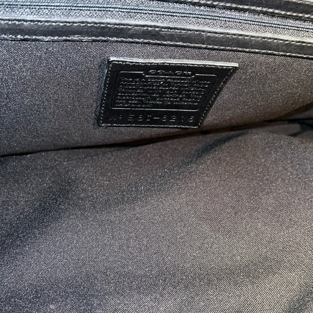 Vintage Coach 6216 Laptop Bag Nylon Leather Briefcase Shoulder Padded Bag  Black - Picture 7 of 12